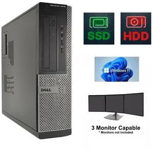 Dell OptiPlex 3010 DT Desktop Computer 16GB Ram 240GB SSD + 1TB HDD Windows 11 Pro Wi-Fi