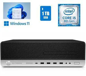 HP EliteDesk 800 G4 SFF Desktop Computer Intel Core i5 8th Gen 32GB Ram 1TB SSD Wi-Fi Windows 11 Pro