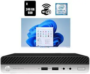 HP ProDesk 400 G4 Micro Computer Core i5 8th Gen 16GB Ram 240GB SSD Wi-Fi Windows 11 Pro