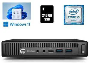 HP EliteDesk 800 G2 Core i5 Micro Desktop Computer 16GB Ram 240GB SSD Wi-Fi Windows 11 Pro (25H2)