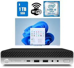 HP EliteDesk 800 G5 Micro Desktop Computer Core i5 9th Gen 32GB Ram 1TB SSD Wi-Fi Windows 11 Pro (25H2)