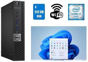 Dell OptiPlex 7040 Micro Core i7 Desktop Computer 16GB RAM 512GB SSD Wi-Fi Windows 11 Pro (25H2)