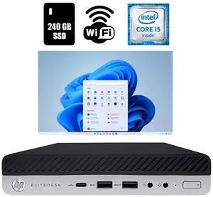 HP EliteDesk 800 G3 Micro Desktop Computer Core i5 16GB Ram 240GB SSD Wi-Fi Windows 11 Pro (25H2)