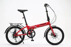 Origami Hawk steel-framed folding bike gear range 7 speeds full fenders Red