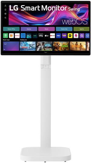 Smart Monitor Swing 32U889SAW 32-Inch 4K UHD (3840x2160) IPS Touchscreen on a Fully Adjustable Wheeled Base HDR10, webOS, Built-in Speaker, HDMI, USB Type-C, Tilt/Height/Swivel/Pivot Stand, White