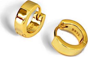 18K Gold Vermeil Huggie Stud Earrings  Sterling Silver base  Small Hoop Cuff Earrings for Women