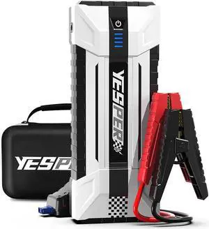 YESPER 2160A Car Battery Jump Starter 16000mAh start 12V Vehicles up to 9.0L Gas and 7.0L Diesel Engine Portable Battery Pack
