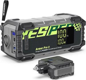 YESPER Portable Power Station,299.52Wh 83200mAh Battery Outdoor Generator with 120W AC Output,PD100W TYPE-C Car In/Output,Power Station for Camping Outdoor Adventure Travel