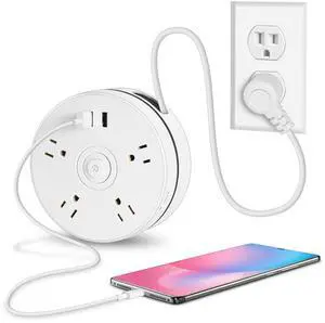 6Ft Extension Cord Power Bar, Nuetsa Surge Protector 4 AC Outlets and 2USB Ports(2U1C), 6 Feet Power Strip (1625W/13A) for Home, Office, 2700 Joules, ETL Listed, 6Ft Extension Cord Power Bar, Nuetsa Surge Protector 4 AC Outlets and 2USB Ports(2U1C), 6 Feet Power Strip (1625W/13A) for Home, Office, 2700 Joules, ETL Listed,