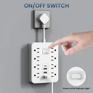 Short Extension Cord,Power Strip 8 Widely Outlets with 4 USB Ports.(White) | Wall Mount Small Power Strip for Travel, Home Office College Dorm Essentials (3 USB A,1 USB C) Short Extension Cord,Power Strip 8 Widely Outlets with 4 USB Ports.(White) | Wall Mount Small Power Strip for Travel, Home Office College Dorm Essentials (3 USB A,1 USB C)