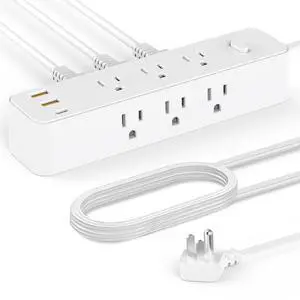 Power Strip Surge Protector, 8 AC 4 USB, 2100J, 5Ft ,3A1C, Heavy Duty Extension Cord with Multiple Outlets, Flat Plug Outlet Extender for Home, Office, Dorm, Gaming Room Power Strip Surge Protector, 8 AC 4 USB, 2100J, 5Ft ,3A1C, Heavy Duty Extension Cord with Multiple Outlets, Flat Plug Outlet Extender for Home, Office, Dorm, Gaming Room