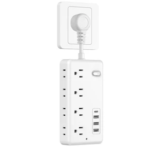Surge Protector Power Strip with 5-Foot Flat Plug Extension Cord, 6 Wide Outlets and 4 USB Ports (1 USB-C), with On/Off Switch, Overload Protection, Dual Voltage 110V/220V, US Plug for Home Office 1FT Surge Protector Power Strip with 5-Foot Flat Plug Extension Cord, 6 Wide Outlets and 4 USB Ports (1 USB-C), with On/Off Switch, Overload Protection, Dual Voltage 110V/220V, US Plug for Home Office 1FT