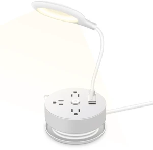 LED Desk Lamp with Power Strip, 3 AC Outlets & 2 USB Charging Ports,Wall Mount Small Power Strip for Travel, Home Office College Dorm Essentials (3 USB A,1 USB C) LED Desk Lamp with Power Strip, 3 AC Outlets & 2 USB Charging Ports,Wall Mount Small Power Strip for Travel, Home Office College Dorm Essentials (3 USB A,1 USB C)