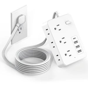 Power Strip, Extension Cord, Portable Power Strip Flat Plug with 6 AC Outlets 4 USB Ports (1 USB C), Multi Plug Extension Cord for Travel, Cruise, Office, Hotels Power Strip, Extension Cord, Portable Power Strip Flat Plug with 6 AC Outlets 4 USB Ports (1 USB C), Multi Plug Extension Cord for Travel, Cruise, Office, Hotels