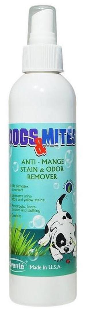 Ovante Dogs n Mites Odor Removing Spray for Effective Cleaning and Care of Carpets, Upholstery, Dog Beds, Dishes - 8.0 Oz - Freshens and Eliminates Odors for a Clean Home and Happy Pets