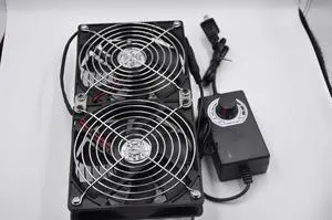 120mm Fan 110V 240V AC Power Supply, Speed Controller 3V to 12V, for Mining Machine Cabinet Chassis Server Workstation Cooling