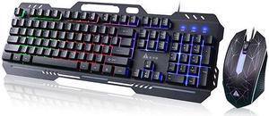 USB Wired Keyboard and Mouse Set Backlit High Key Cap DF200 Jinheda Illuminated Keyboard and Mouse Set