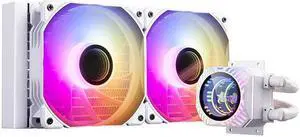 Jinheda Desktop PC Host CPU Heat Sink Dragon Scale 240 ARGB Edition White ARGB Divine Light Synchronous Silent Fan Integrated Water Cooling