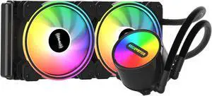 Desktop computer, PC host, CPU integrated water-cooled heat sink, Lingjing 240 ARGB divine light synchronous mirrorless silent fan