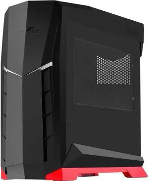ATX Tower Case, 90 Degree Motherboard Rotation with Window, Black & Red CS-RVX01BR-W