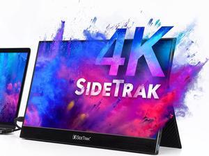SideTrak Solo 15.6” 4k Portable Monitor for Laptop | Freestanding Ultra HD LED Anti-Glare USB Laptop Dual Screen | Compatible with Mac, PC, & Chrome | Powered by USB-C or Mini HDMI
