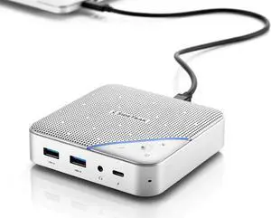 SideTrak Speaker Hub | Portable Audio Docking Station with 360 Degree Sound Input and Smart Noise Cancelation | Conference Speaker and Microphone | Office Speaker and Speakerphone for Laptop