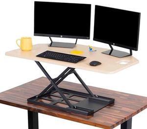 Stand Steady X-Elite Pro | Premier Corner Standing Desk Converter | Extra Large 40 Inch Sit to Stand Desk | Fully Assembled | Height Adjustable Desk Converter for Cubicles and L-Shaped Desks (Maple)