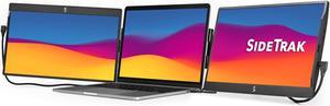 SideTrak Swivel Triple Portable Monitor for Laptop | Attachable 14” FHD IPS Rotating Three Screen Laptop | Compatible with Mac, PC, & Chrome | Powered by USB or Mini HDMI