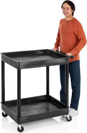 Stand Steady 24" x 32" Tubstr Two Shelf Tub Utility Cart - Black