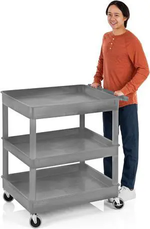 Stand Steady 24" x 32" Tubstr Three Shelf Tub Utility Cart - Gray