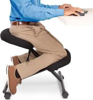 ProErgo Pneumatic Ergonomic Kneeling Chair | Fully Adjustable Mobile Office Seating | Improve Posture to Relieve Neck & Back Pain | Easy Assembly | Use in Home, Office, or Classroom