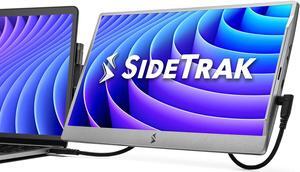 SideTrak Swivel 14 Attachable Portable Laptop Monitor FHD IPS USB Laptop Dual Screen with Kickstand | Mac, PC, & Chrome Compatible | Fits All Laptop Sizes | USB-C or Mini HDMI Powered (Dark Silver)