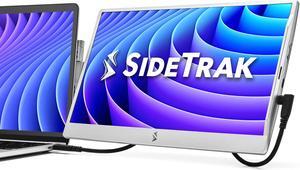 SideTrak Swivel 14 Attachable Portable Laptop Monitor FHD IPS USB Laptop Dual Screen with Kickstand | Mac, PC, & Chrome Compatible | Fits All Laptop Sizes | USB-C or Mini HDMI Powered (Silver)