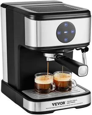 Espresso Machine, 15 Bar Coffee and Espresso Maker with Milk Frother Steam Wand, Professional Semi-Automatic Cappuccino Latte Machine with Touch Screen & Removable Water Tank, NTC Control System