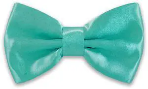 SYAYA Men Pre Tied Silk Formal Tuxedo Bow Tie, Teen Boy Tux Bowtie For Wedding Large Necktie Father or Easter Day MBT3 (Aqua Blue)