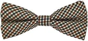 SYAYA Men Silk Tuxedo Plaid Bow Tie, Teen Boy Pre Tied Formal Tux Bowtie For Wedding Large Necktie Father Day MB-T2 (Black,Beige,Brown Plaid)