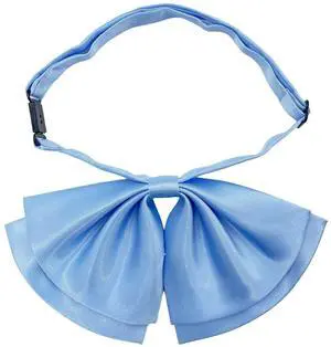 Silk Women Casual Bow Tie, Pre-Tied Japanese kawaii School Girl Uniform Anime Bowtie For Lolita Floppy Necktie FWBT-1 (Sky Blue)