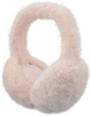 Women Fuzzy Earmuffs, Teen Girls Foldable Warm Plush Ear Muffs Ear Warmers For Winter Cold Weather Ear Covers W-E-M2 (Pink)