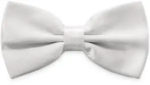 SYAYA Men Pre Tied Silk Formal Tuxedo Bow Tie, Teen Boy Tux Bowtie For Wedding Large Necktie Father or Easter Day MBT3 (White)
