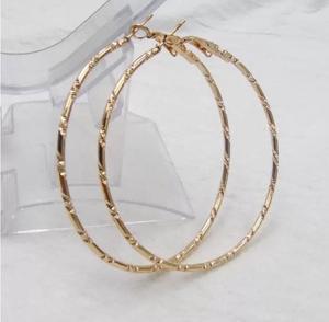 Wholesale 2Pairs/Lot 18K Gold Plated Hoop Earrings 5CM Elegant Large Trendy Big Size Women Fashion Costume Jewelry Earring