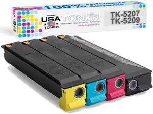 MADE IN USA TONER Compatible Replacement for Kyocera TK-5207, TASKalfa 356ci, 358ci, Copystar TK5209, CS 356ci, 358ci (CMYK, 4 ctgs)