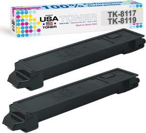 MADE IN USA TONER Compatible Replacement for use in Kyocera® Ecosys M8130cidn, Ecosys M8124cidn, TK-8117K (Black, 2-Pack)