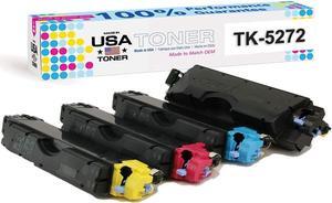 MADE IN USA TONER Compatible Replacement for use in Kyocera ECOSYS M6630cidn P6230cdn, TK-5272 TK-5272K TK-5272C TK-5272M TK-5272Y (Black,Cyan,Yellow,Magenta, 4-Pack)