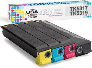 MADE IN USA TONER Compatible Replacement for Kyocera TK-5317, TASKalfa 408ci, 508ci, Copystar CS408ci, CS508ci, TK-5319 (Cyan, Magenta, Yellow, Black, 4 cartridges) MADE IN USA TONER Compatible Replacement for Kyocera TK-5317, TASKalfa 408ci, 508ci, Copystar CS408ci, CS508ci, TK-5319 (Cyan, Magenta, Yellow, Black, 4 cartridges)