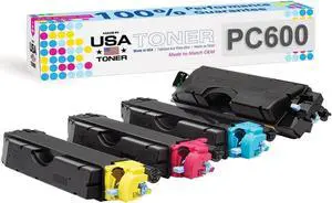 Made in USA Compatible Toner for Ricoh Lanier Savin PC600, 408310, 408311, 408312, 408313 (CMYK, 4 cartridges)