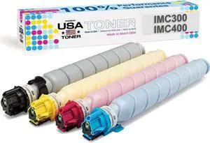 MADE IN USA TONER Compatible Replacement for Ricoh Savin Lanier IM C300F, IM C400F, IM C400SRF - (Black, Cyan, Magenta, Yellow, 4 Pack) High Yield Black 17,500 - Color 8,000 Pages