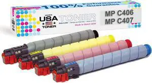 Compatible Ricoh MP C306, MP C307, MP C406, MP C407 toner High Yield (CMYK, 4 pk) Compatible Ricoh MP C306, MP C307, MP C406, MP C407 toner High Yield (CMYK, 4 pk)