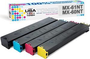 MADE IN USA TONER Compatible Replacement for Sharp MX61NT, MX3050, MX3070, MX5070, MX2651, MX3051, MX3061, MX3071, MX3551, MX3561, MX3571, MX4051, MX4061 (Black,Cyan,Yellow,Magenta, 4 Pack)