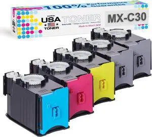 MADE IN USA TONER Compatible Replacement for Sharp MX-C30NT, MX-C250F, C300P, C300W, C301W, C303W, C304W, C305W, C306W (Black x 2, Cyan, Yellow, Magenta, 5 Pack) MADE IN USA TONER Compatible Replacement for Sharp MX-C30NT, MX-C250F, C300P, C300W, C301W, C303W, C304W, C305W, C306W (Black x 2, Cyan, Yellow, Magenta, 5 Pack)