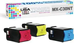 MADE IN USA TONER Compatible Replacement for Sharp MX-C30NT, MX-C250F, C300P, C300W, C301W, C303W, C304W, C305W, C306W (Cyan, Magenta, Yellow, 3 Pack) MADE IN USA TONER Compatible Replacement for Sharp MX-C30NT, MX-C250F, C300P, C300W, C301W, C303W, C304W, C305W, C306W (Cyan, Magenta, Yellow, 3 Pack)